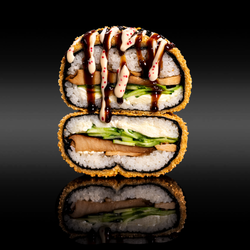 Sushi burger s okounem